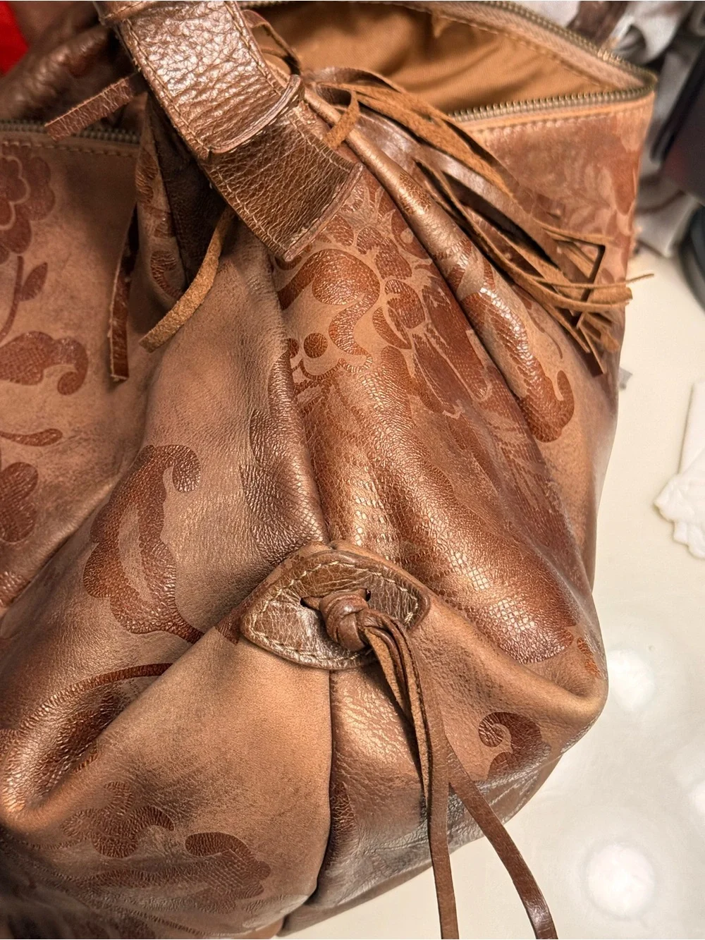 Italian artisan leather Slouchy hobo shoulder bag